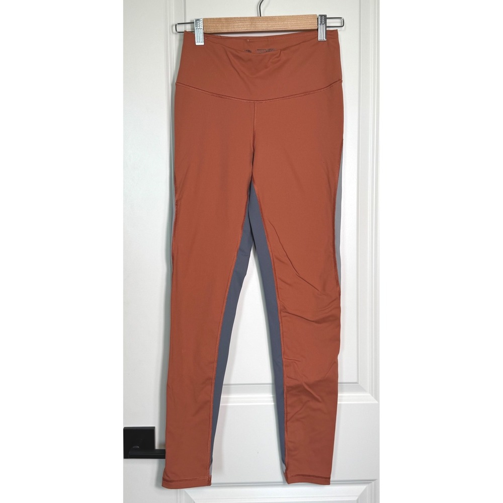 Victoria Sport Knockout Leggings Womens‎ Small S Orange Gray Athletic Gym